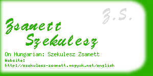 zsanett szekulesz business card